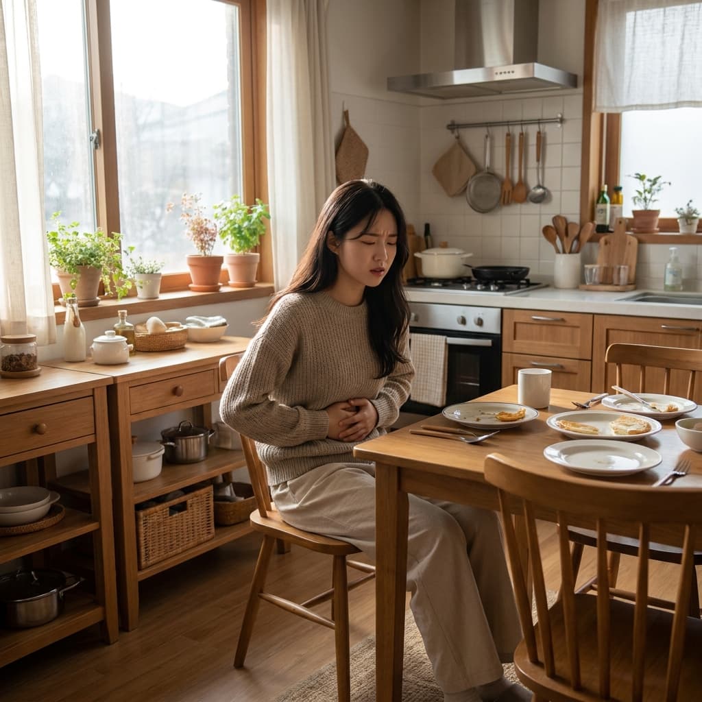 배가 딱딱하게 뭉치고 속이 계속 안 좋아요? 단순 소화불량이 아닌 ‘이것’ 때문일 수 있습니다.