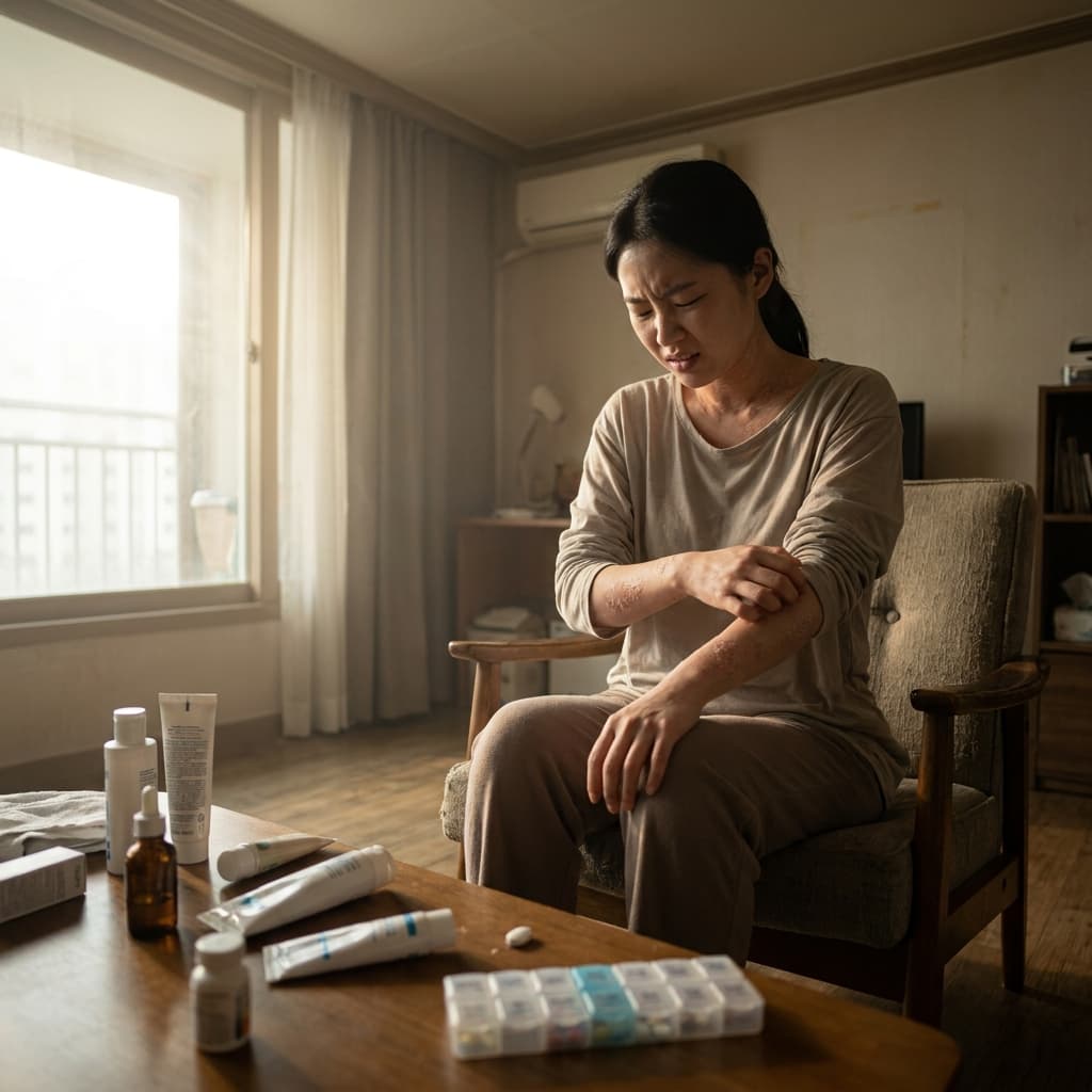 온몸에 하얗게 각질이 일어나는데 건선인가요? 피부가 보내는 진짜 신호에 귀 기울여야 합니다.