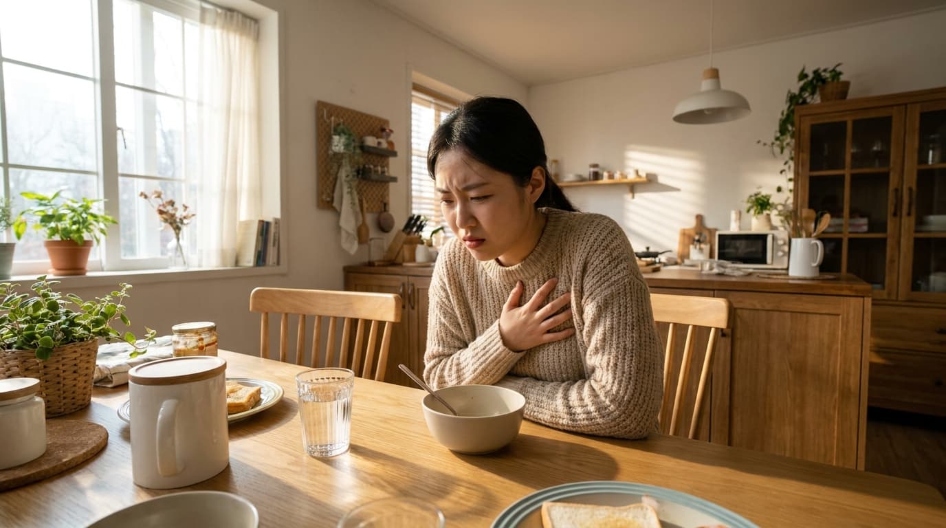 속 쓰리고 신물 올라올 때, 단순 소화불량? 역류성식도염? 정확한 구별법과 해결책