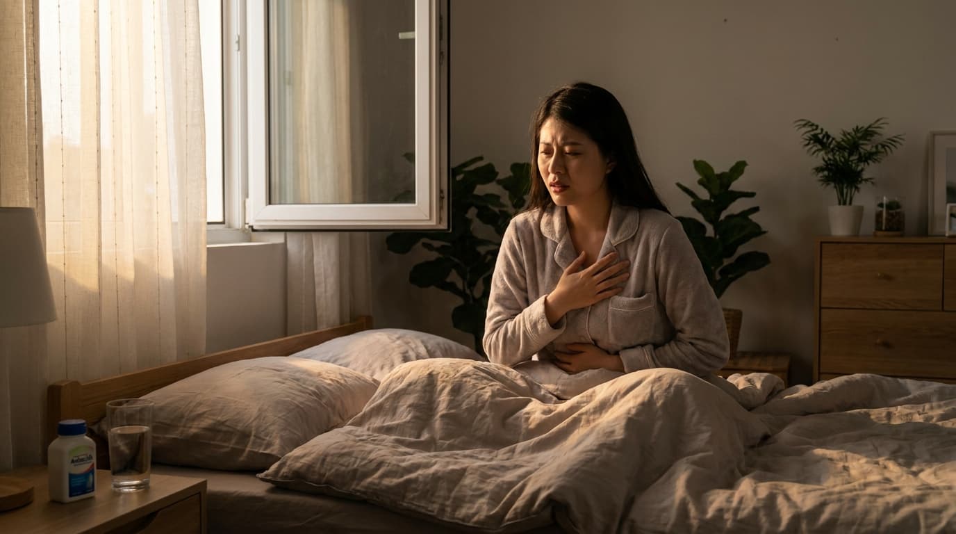 누우면 신물이 자꾸 올라와요, 혹시 담적병일까요??