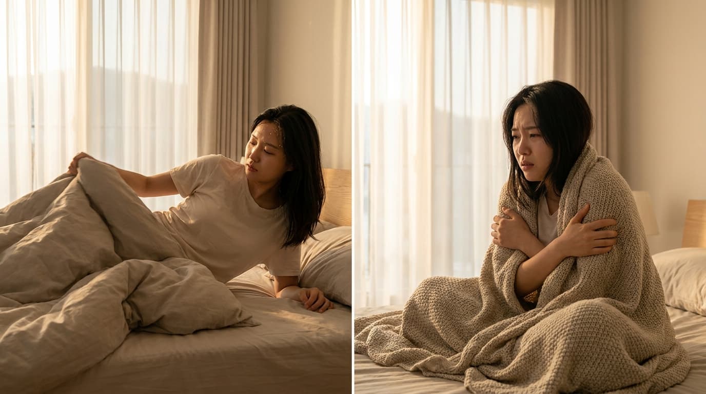 몸이 화끈거리다 으슬으슬 추워요, 갱년기라면 자율신경 균형부터 살펴보세요.