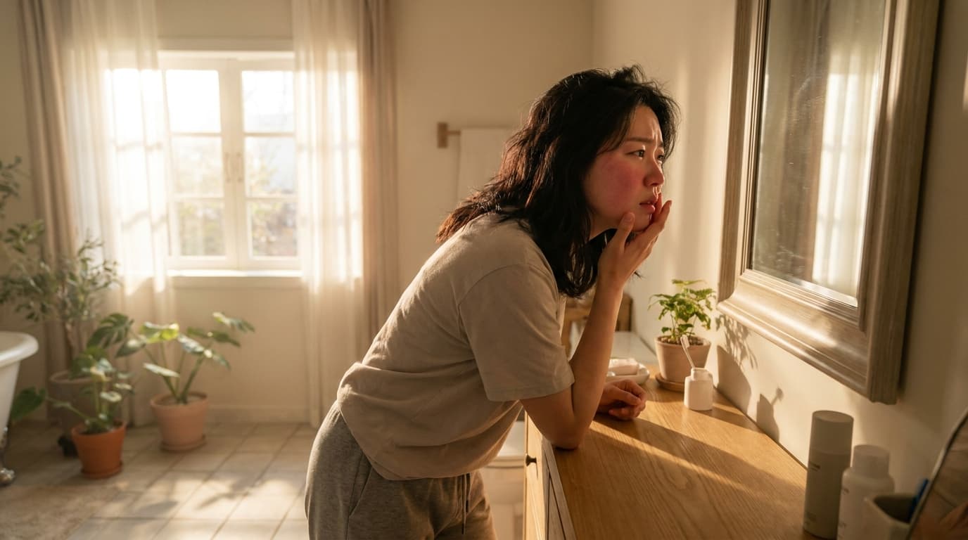 얼굴이 울긋불긋하고 열감이 심해요? 단순 피부 문제가 아닌 몸속 경고등일 수 있습니다.