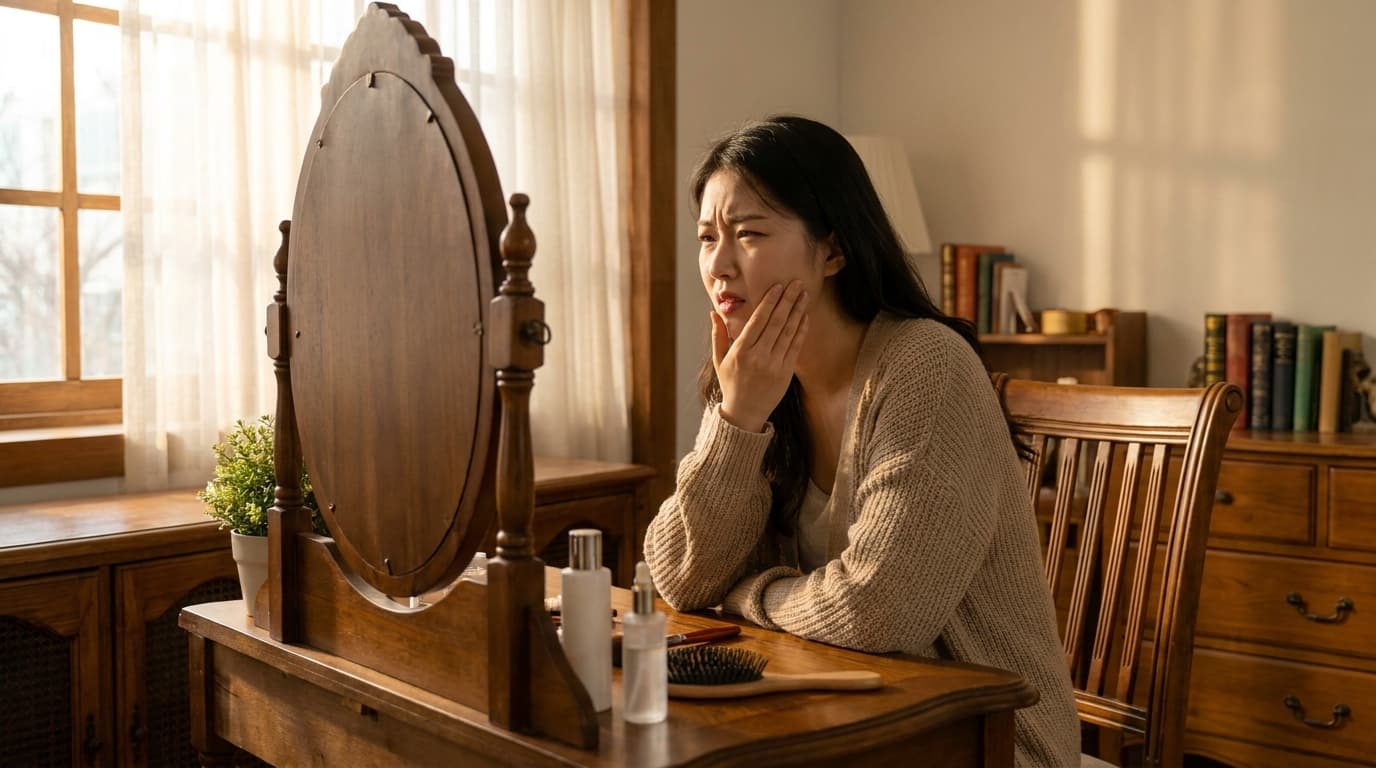 턱 밑에 딱딱한 뾰루지, 왜 사라지지 않고 계속 올라올까요?