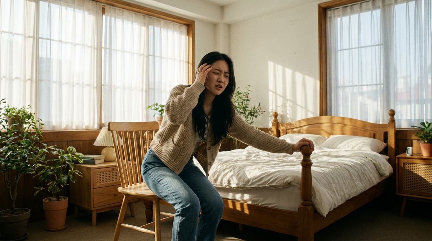 When sitting or standing up dizziness and blurred vision why does this symptom happen